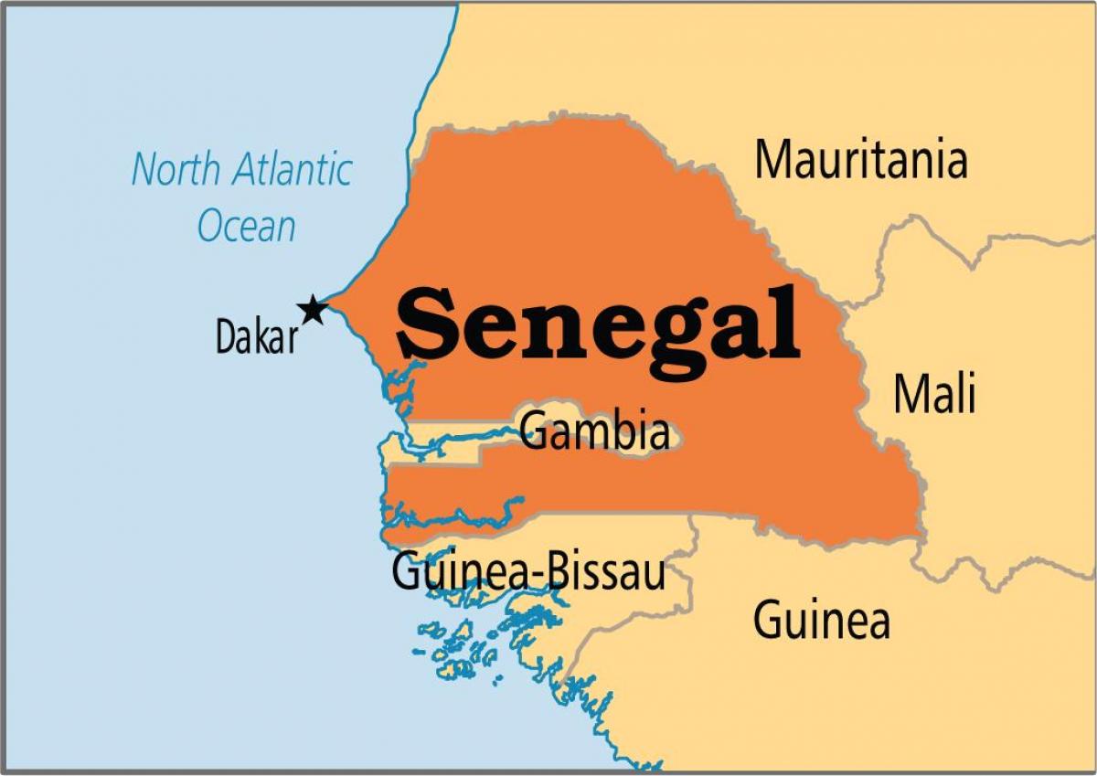 Senegal no mapa do mundo