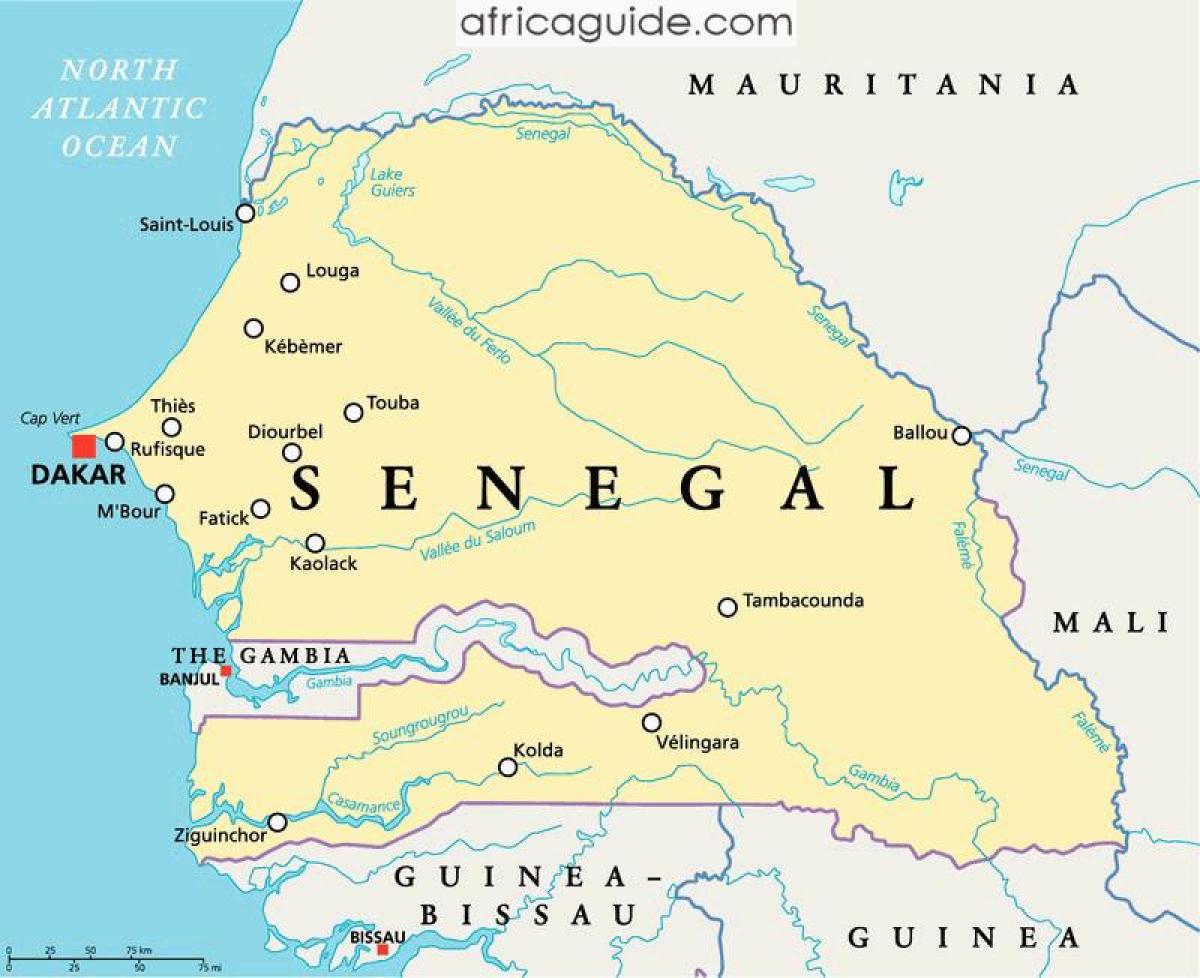 Senegal río áfrica mapa