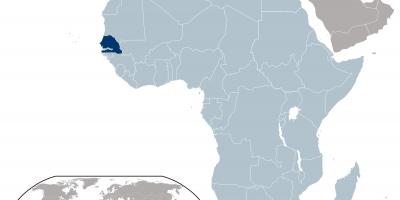 Mapa de Senegal localización no mundo