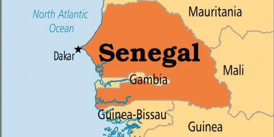 Senegal no mapa do mundo