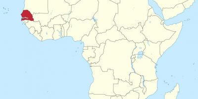Senegal no mapa de áfrica