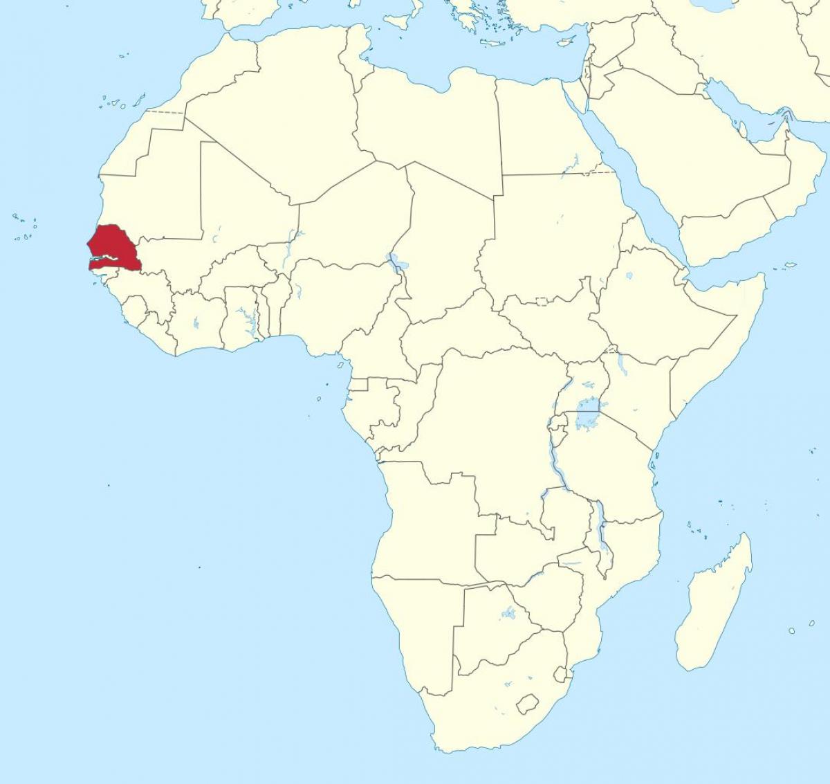 Senegal no mapa de áfrica